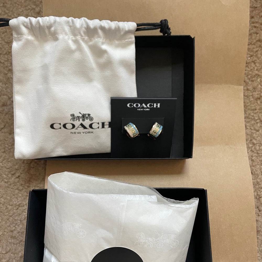 Gold/green signature enamel hoop full set